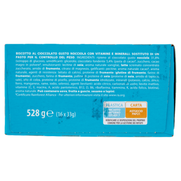 Pesoforma Biscotti gusto Cioccolato e Nocciola, sostitutivo del pasto, 16 biscotti da 33 g