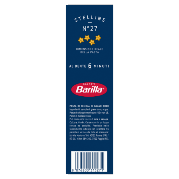 Barilla Pasta Stelline n.27 100% Grano Italiano 500g
