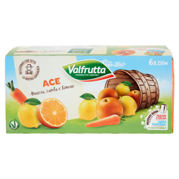 Valfrutta ACE Arancia, carota e limone 3 x 200 ml