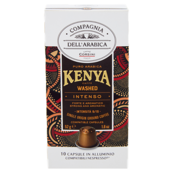 Compagnia dell'Arabica Puro Arabica Kenya Caffè Washed 10 Capsule Compatibili 52 g
