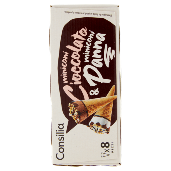 Consilia 8 Miniconi di Gelato Panna e Cioccolato 320 g