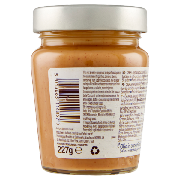 WHOLE EARTH Burro di Arachidi Cremoso, Crema Spalmabile 100% Arachidi Biologiche, Vegan, 227g