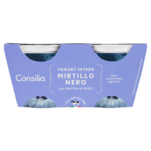 Consilia Yogurt Intero Mirtillo Nero Con Frutta In Pezzi 2x125 g