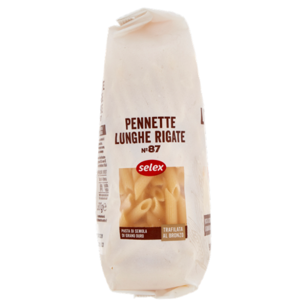 Selex Pasta di Semola Trafilata al Bronzo Pennette Lunghe Rigate 500 g