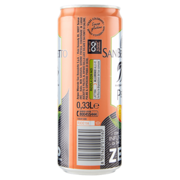 San Benedetto Thè Pesca Zero Zucchero lattina sleek 0,33 L