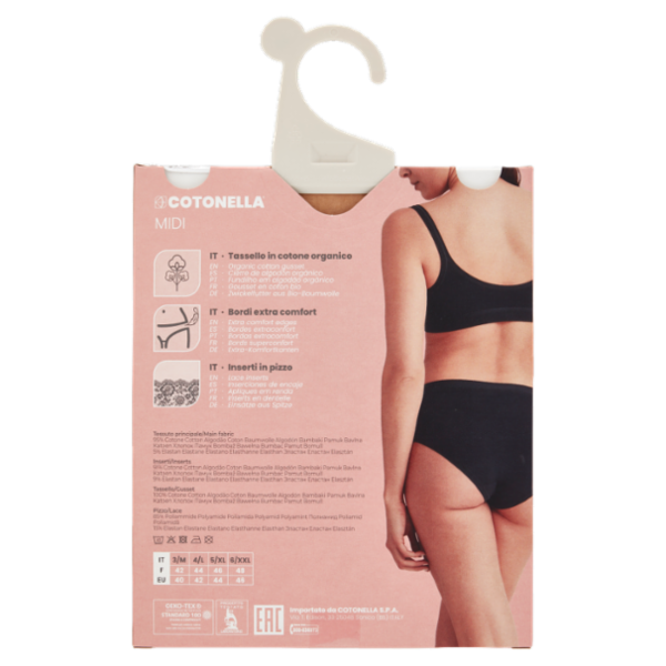 Cotonella Midi Seduction Pizzo e Cotone Tg. 4/L Bianco Art. AD178 1 pz