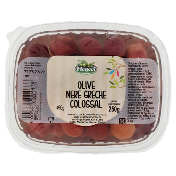 Ficacci Olive Nere Greche Colossal 250 g