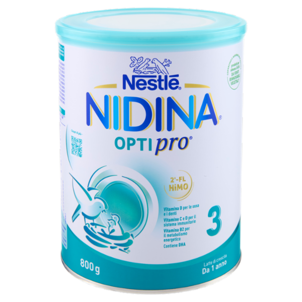 NESTLÉ NIDINA Optipro 3 Latte di crescita in polvere per bambini da 1 anno Latta 800g