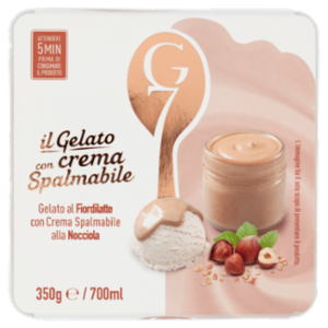 G7 Il Gelato Con Crema Spalmabile Gelato Al Fiordilatte Con Crema Spalmabile Alla Nocciola 350 g