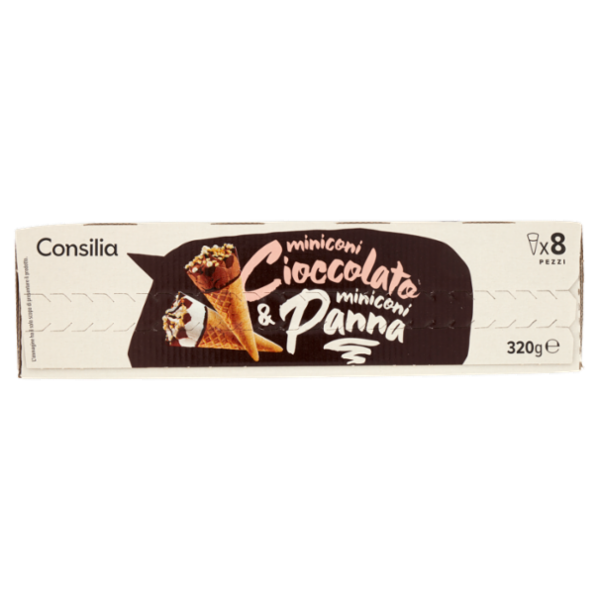 Consilia 8 Miniconi di Gelato Panna e Cioccolato 320 g