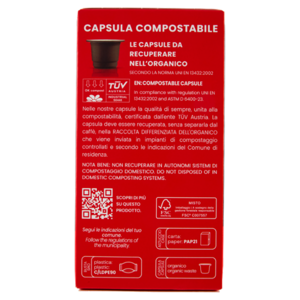 Caffè Vergnano 1882 Èspresso1882 Cremoso Compostabile** Capsule Compatibili Nespresso* 10 x 5 g