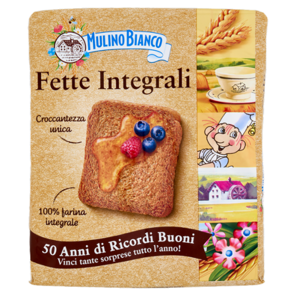 Mulino Bianco Fette Biscottate Integrali Ricche di Fibre 315g