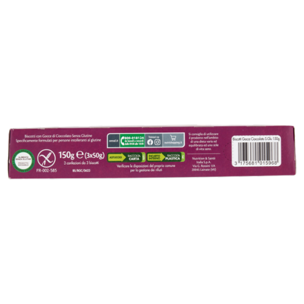 Céréal Buoni Senza Biscotti con Gocce di Cioccolato, Senza Glutine, Senza Lattosio - 3 x 50 g