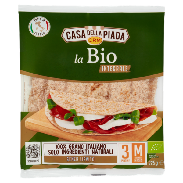 Casa della Piada la Bio Integrale Formato Medio M 3 Piadine 225 g