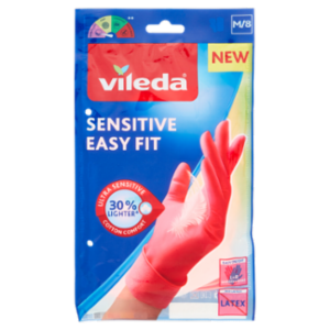 Vileda Guanti Casalinghi Sensitive Easy Fit In Nitrile, Per Massima Sensibilità e Comfort, Taglia M