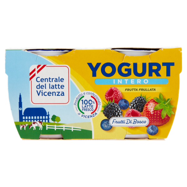 Centrale del latte Vicenza Yogurt Intero Frutta Frullata Frutti di Bosco 2 x 125 g