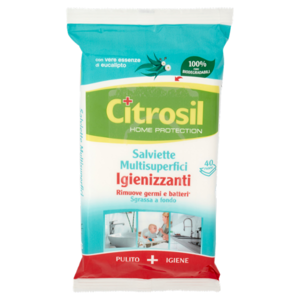 Citrosil Home Protection Salviette Multisuperfici Igienizzanti Eucalipto 40 pz