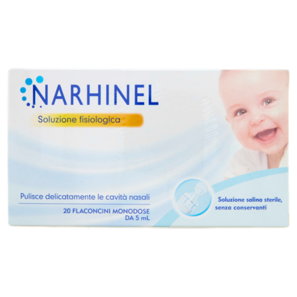 Narhinel soluzione fisiologica, salina isotonica con cloruro di sodio 2x20 flaconi da 5 ml