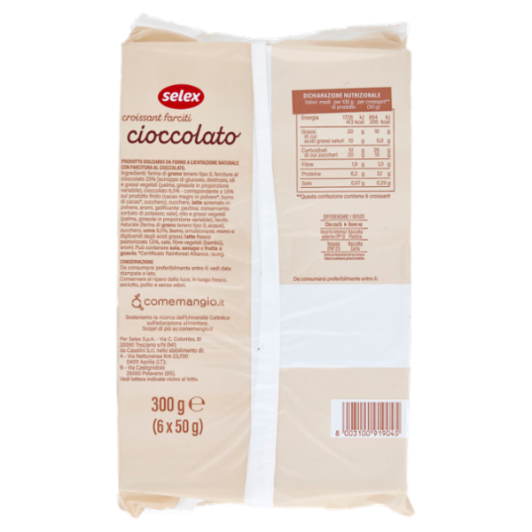 Selex Croissant con Crema al Cioccolato 6x50 g