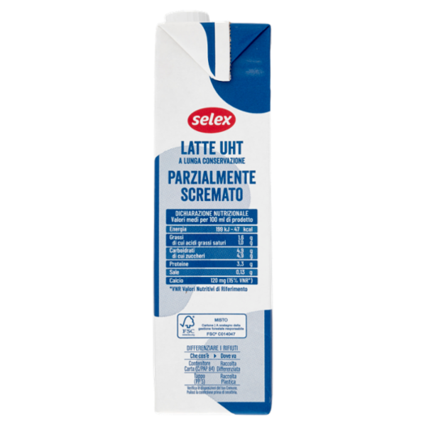 Selex Latte Uht Parzialmente Scremato 1 L