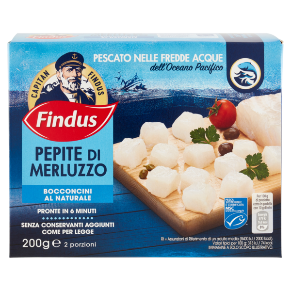 Capitan Findus Pepite di Merluzzo Bocconcini al naturale 200 g