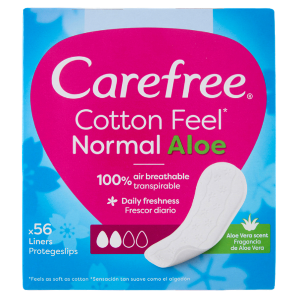 Carefree Cotton Feel* Normal Aloe Salvaslip 56 pz