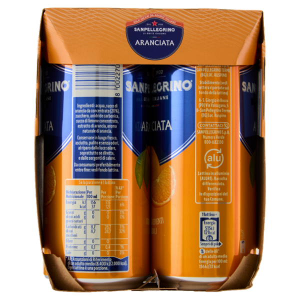 SANPELLEGRINO Naturali Aranciata 33cl x 4