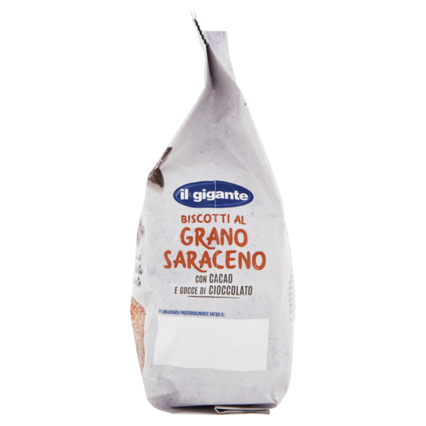 IL GIGANTE Biscotti al Grano Saraceno con Cacao e Gocce di Cioccolato 500 g
