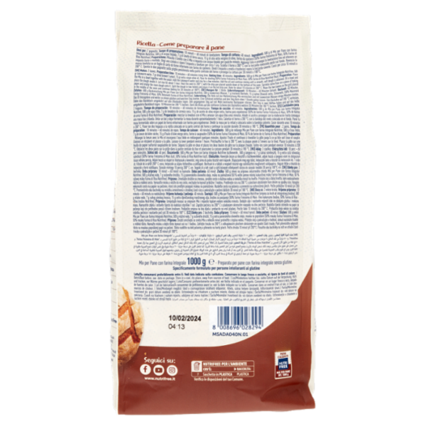 Nutrifree Mix per Pane con Farina Integrale Senza Glutine 1000 g