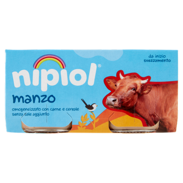 nipiol manzo omogeneizzato con carne e cereale 2 x 80 g