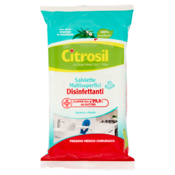 Citrosil Home Protection Salviette Multisuperfici Igienizzanti Eucalipto 40 pz