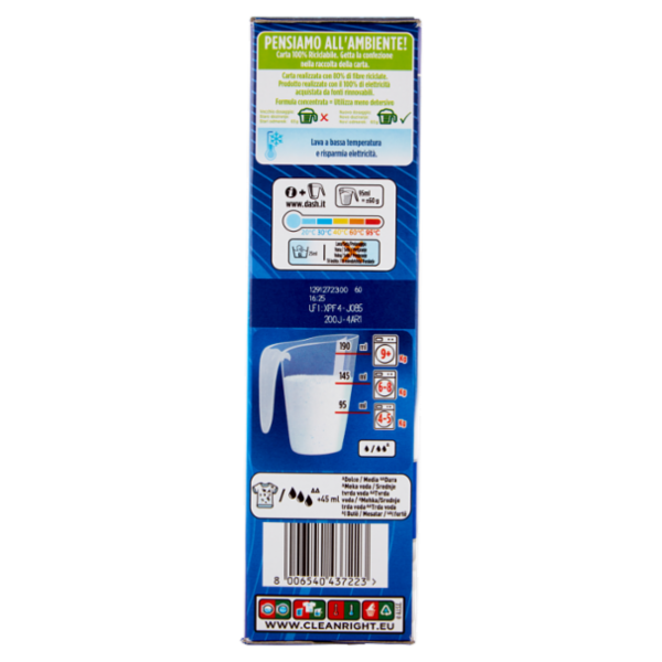 Dash Power Detersivo Lavatrice in Polvere Bucato + Tecnologia Anti-Residui 20 Lavaggi 1200 g