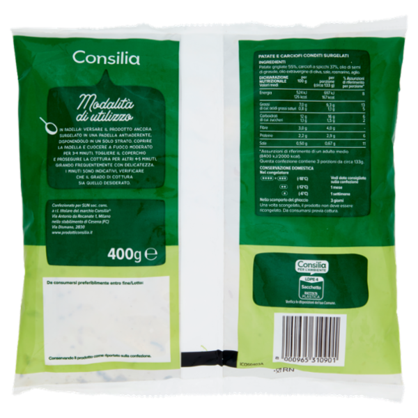 Consilia Patate e Carciofi Surgelati 400 g