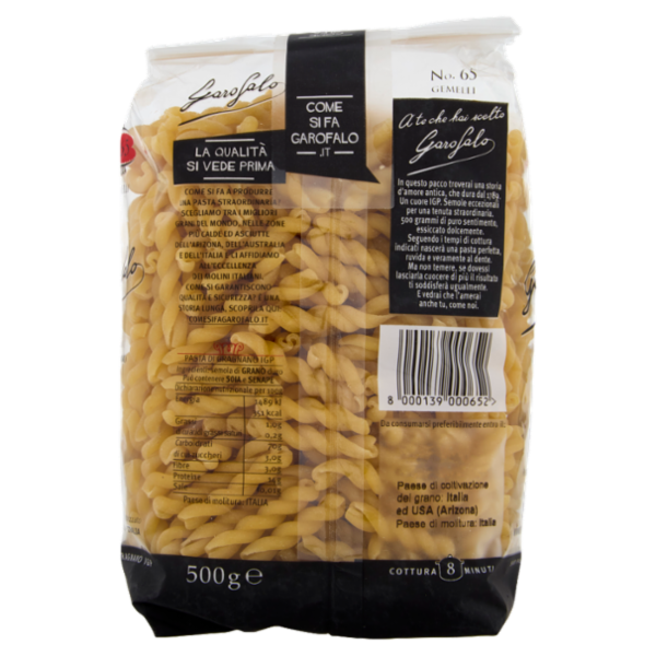 Garofalo Gemelli 65 Pasta di Gragnano IGP 500 g