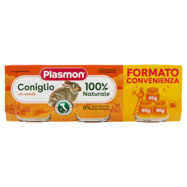 Plasmon Omogeneizzato Coniglio con cereale 3 x 80 g