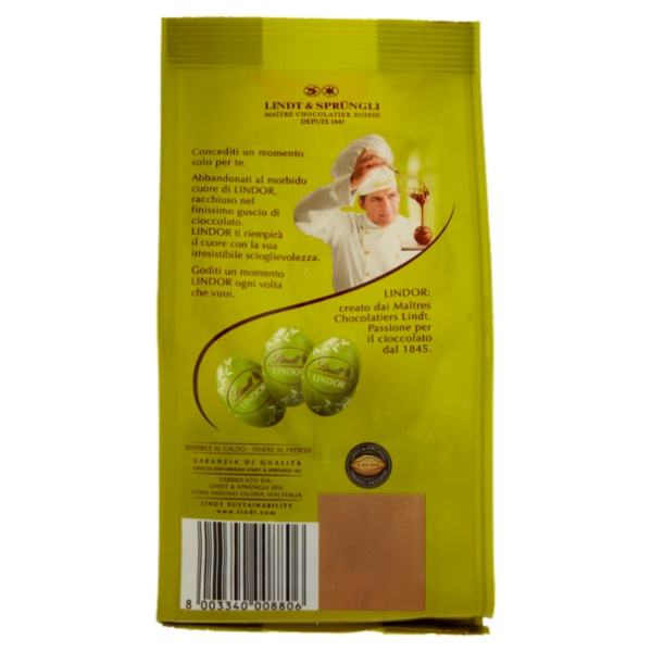Lindt Lindor Ovetti di cioccolato Pasqua Cioccolato al latte Pistacchio 180 g