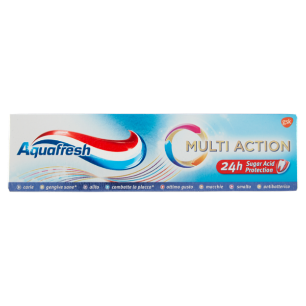 Aquafresh Multi Action Dentifricio con minerali di fluoro per rinforzare smalto e alito fresco 75 ml