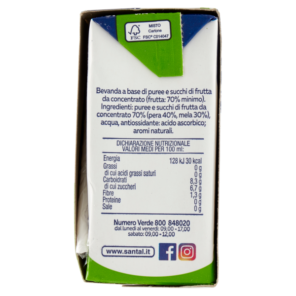 Santàl Dolce di Natura pera Senza Zuccheri Aggiunti 3 x 200 ml