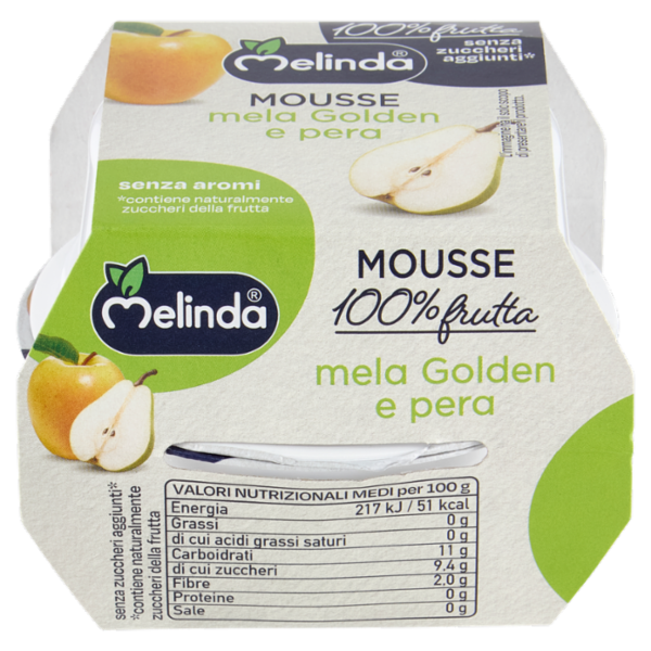 Melinda Mousse mela Golden e pera 2 x 100 g