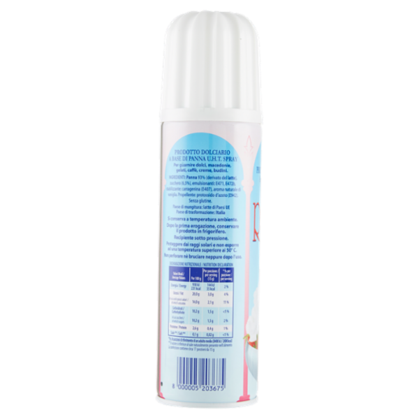 Regina Prodotto Dolciario a Base di Panna U.H.T. Spray 250 g
