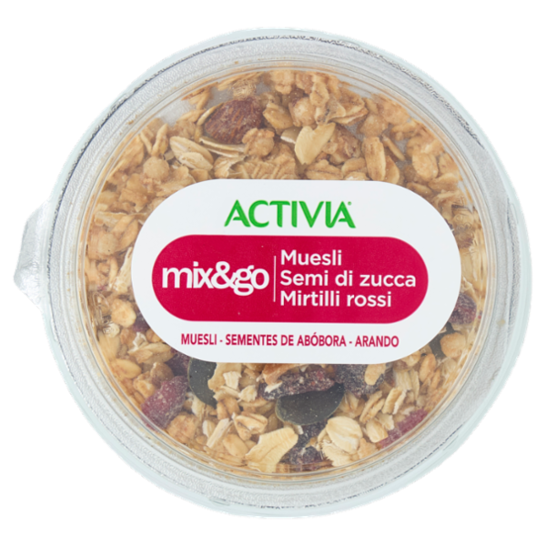 ACTIVIA Mix&Go con Probiotico Bifidus, Yogurt con Muesli, Semi di Zucca e Mirtilli rossi, 170g