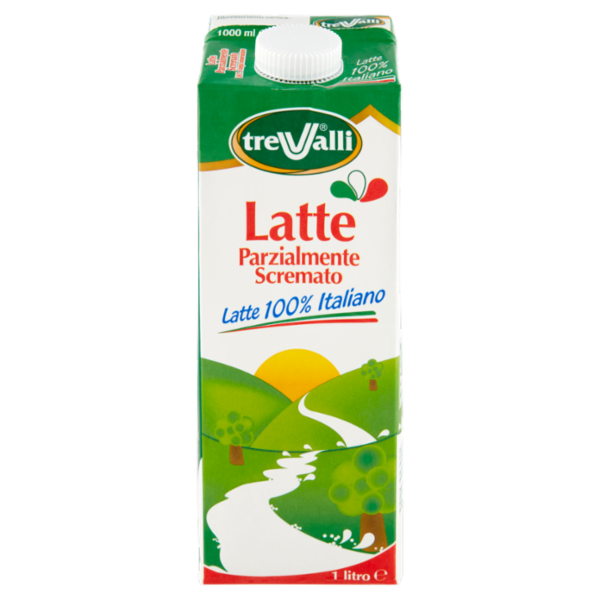 treValli Latte Parzialmente Scremato 1000 ml