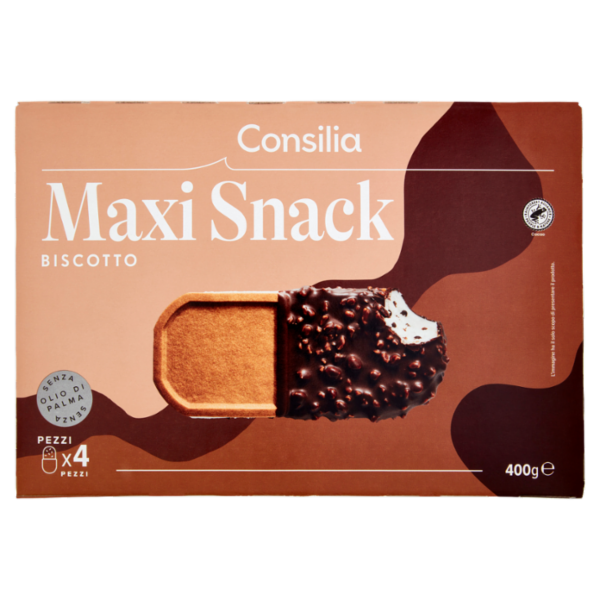 Consilia 4 Biscotti Ripieni di Gelato Maxisnack 400 g