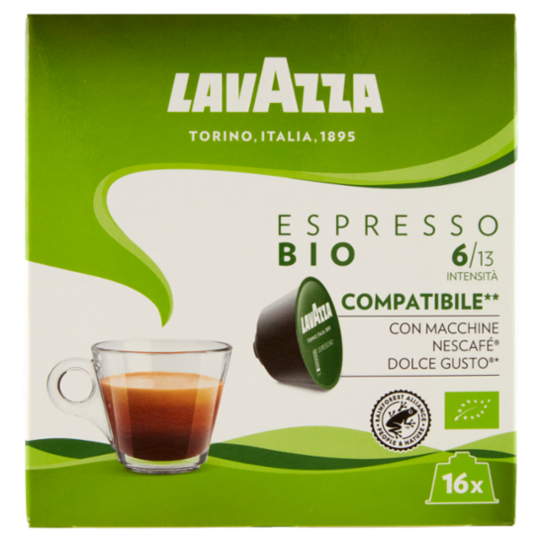 Lavazza Espresso Bio Compatibile** con Macchine Nescafé Dolce Gusto* 16 x 8 g