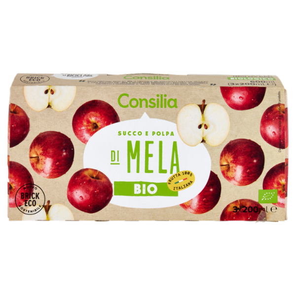 Consilia Succo e Polpa di Mela Biologico 3x200 ml