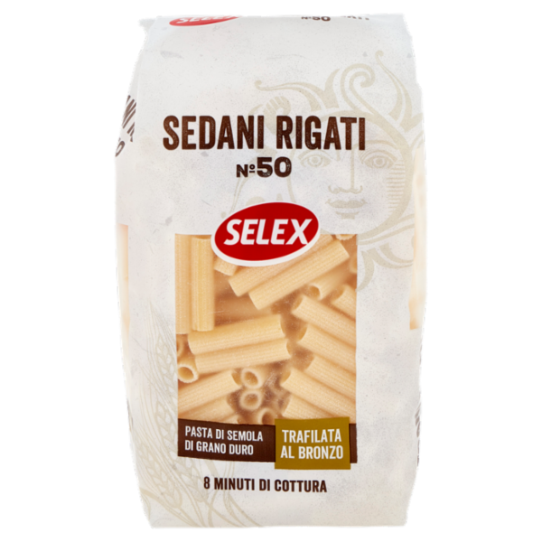 Selex Pasta di Semola Trafilata al Bronzo Sedani Rigati 500 g