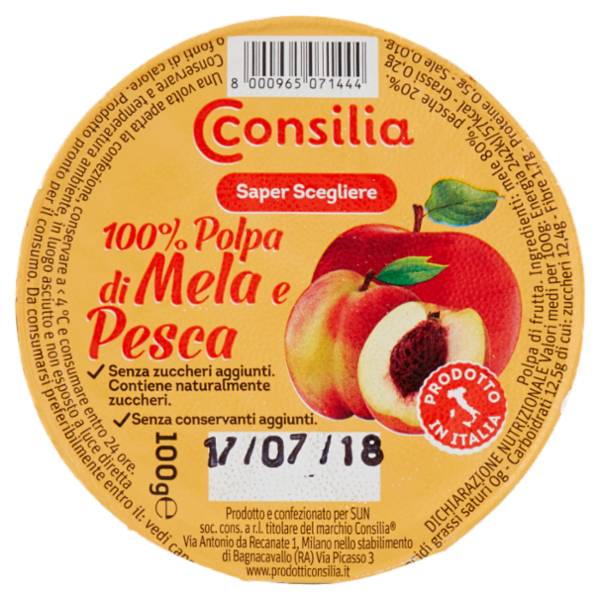 Consilia Polpa di Mela e Pesca 100 g