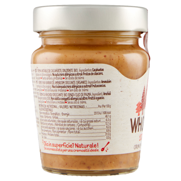 WHOLE EARTH Burro di Arachidi Croccante, Crema Spalmabile 100% Arachidi Biologiche, Vegan, 227g