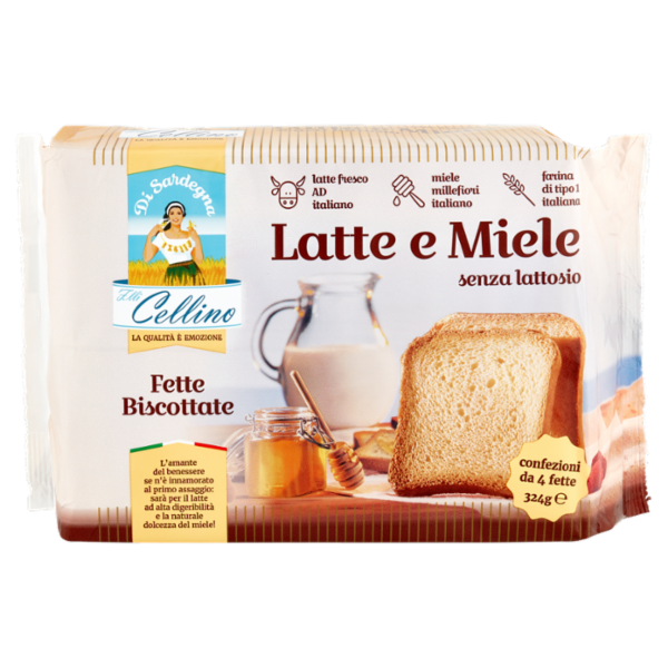 F.lli Cellino Fette Biscottate Latte e Miele senza lattosio 324 g