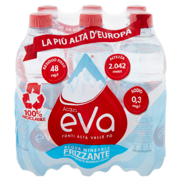 Acqua eva Rocce Azzurre Frizzante 6 x 0,5 L